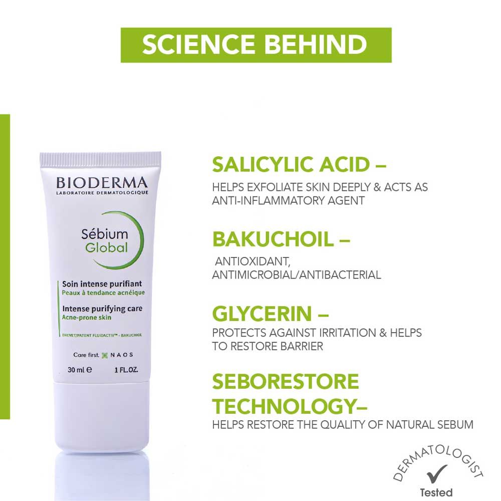 Sebium Global Moisturizer For Oily Acne-Prone Skin - Reduces Spots & Blackheads