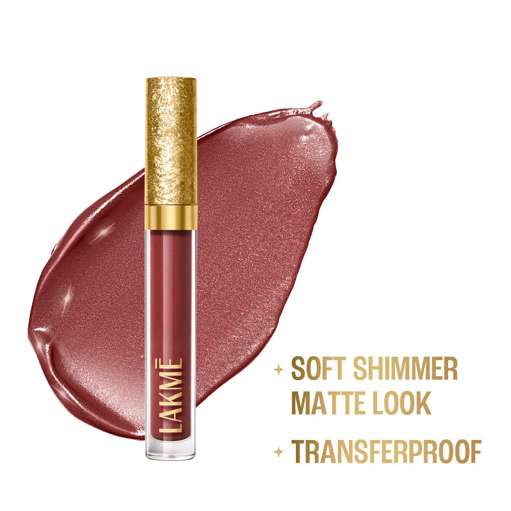 Be-Jewel Shimmer Lip Liquid with Ceramides, Luminous Matte Finish - Nude Sparkle