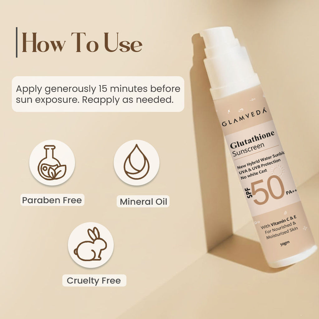 Glutathione Sunscreen SPF 50 PA+++ with Vitamin C & E