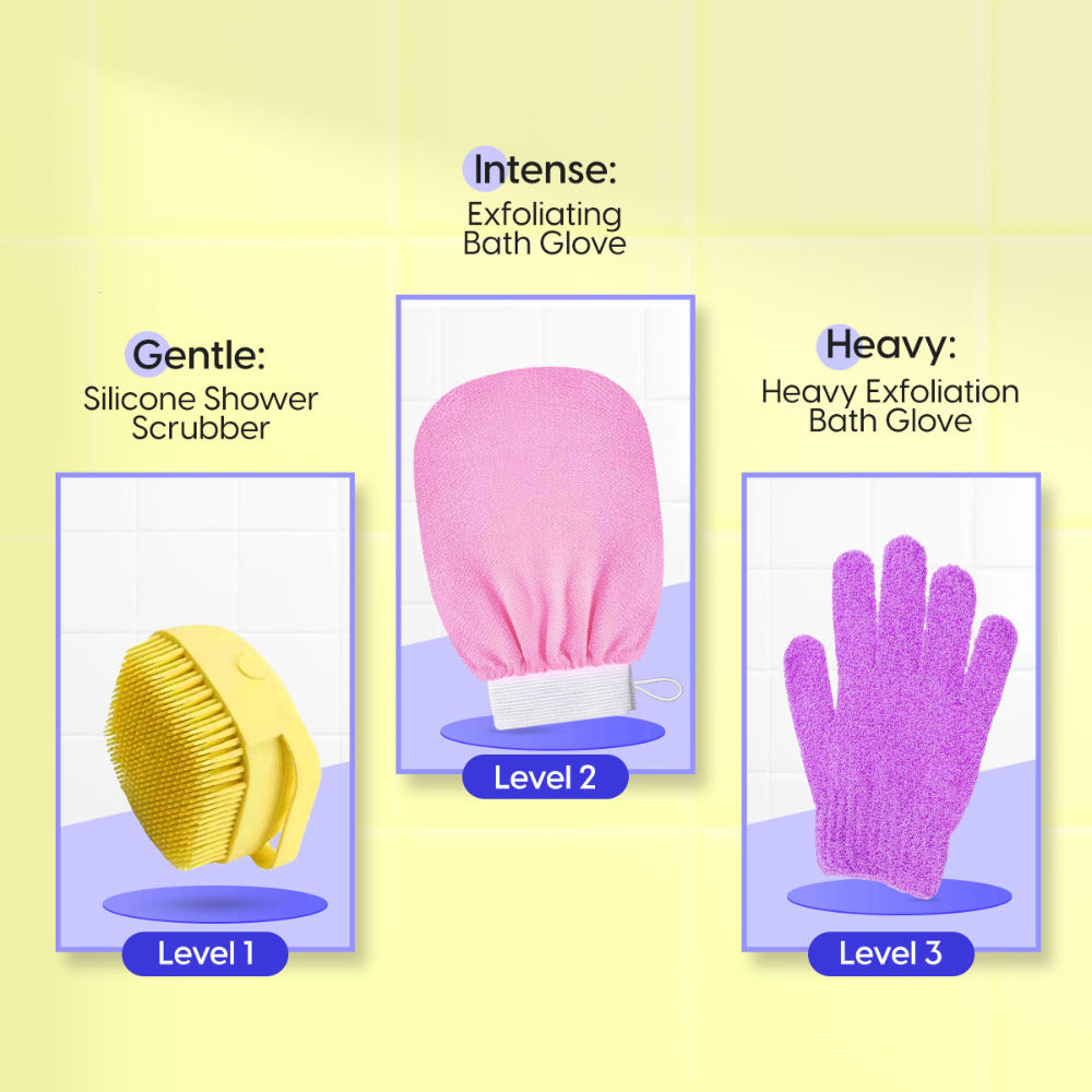 Heavy Exfoliating Bath Glove Loofah Body Scrub Mitten For Dead Skin & Blackheads