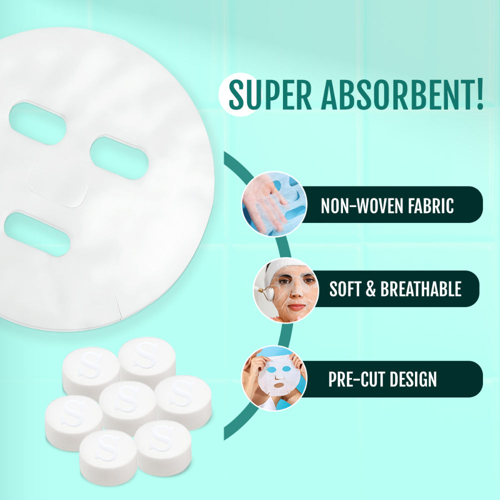 Compressed Sheet Mask Facial Tablets Disposable Travel Face Masks For Spa & Home