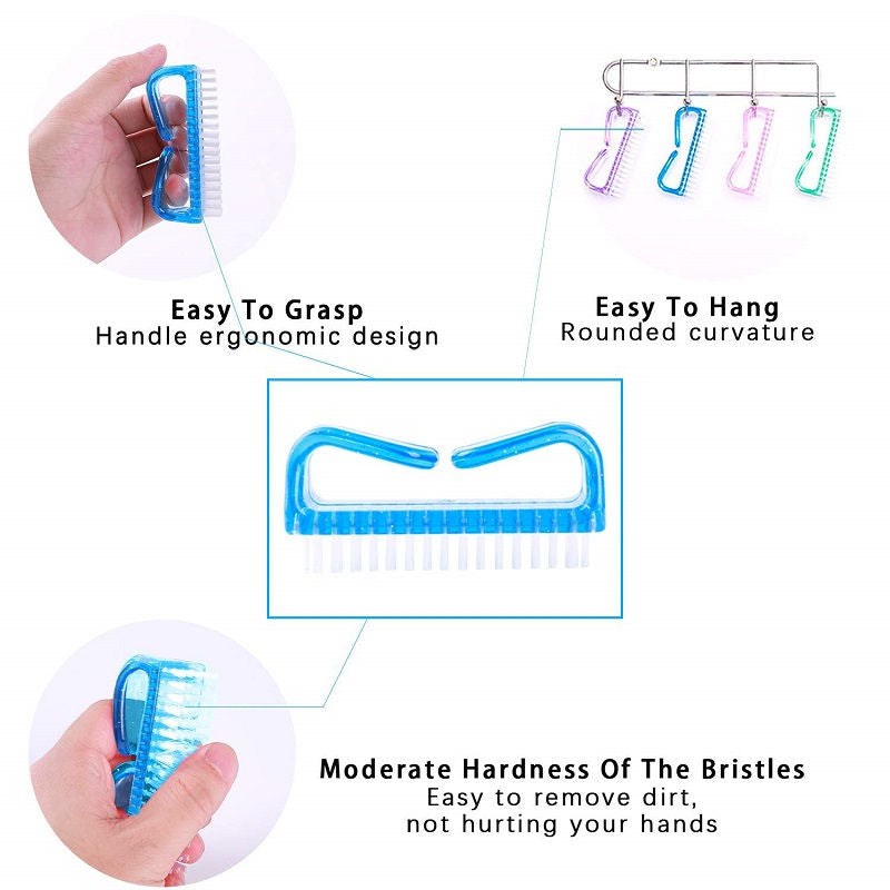 Handle Grip Nail Brush Fingernail Pedicure Scrub Foot Brush Color May Vary