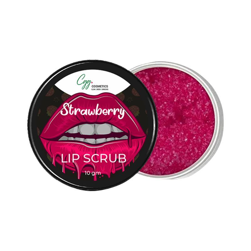 Strawberry Lip Scrub for Chapped & Pigmented Lips - 100% Natural, Vegan