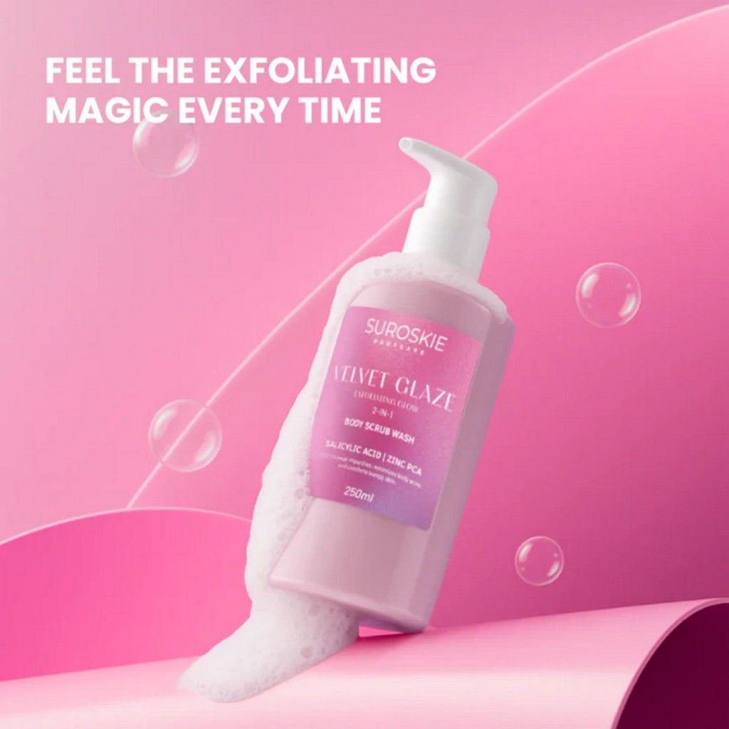 Velvet Glaze 2 in 1 Body Scrub Wash for Glowing Skin