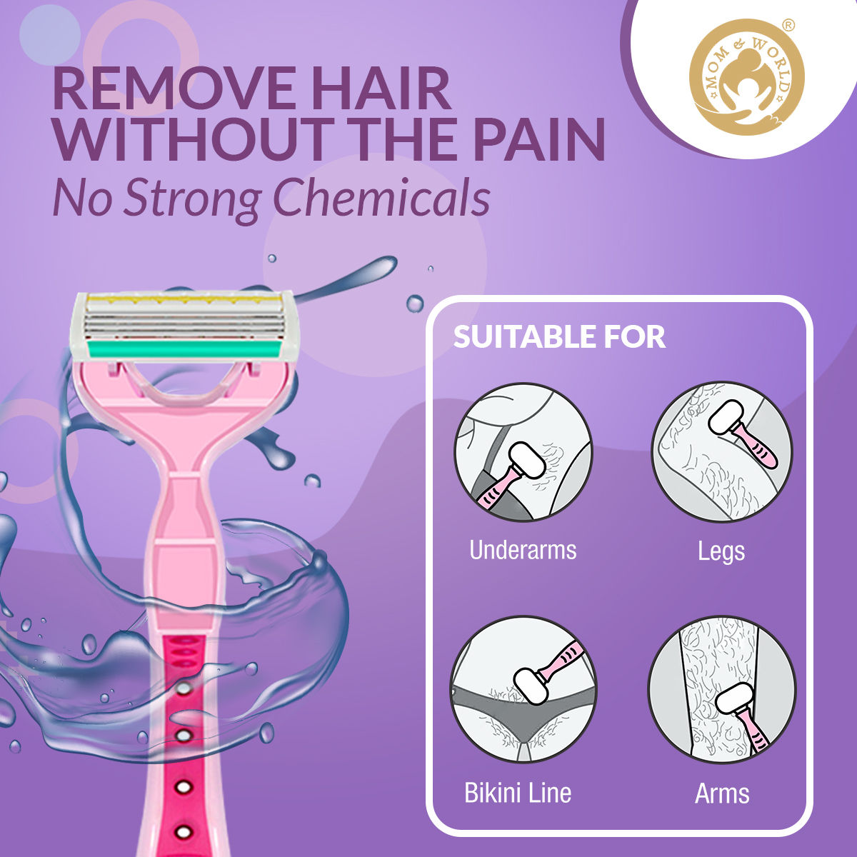 Shaverush Full Body Razor With 4 Blades Nano Coating Technology & Lubricating Strip