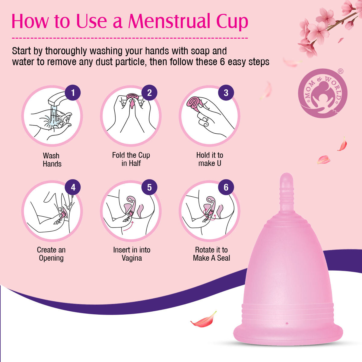 Medical Grade Silicone, Odor And Rash Free Reusable Menstrual Cup - Small