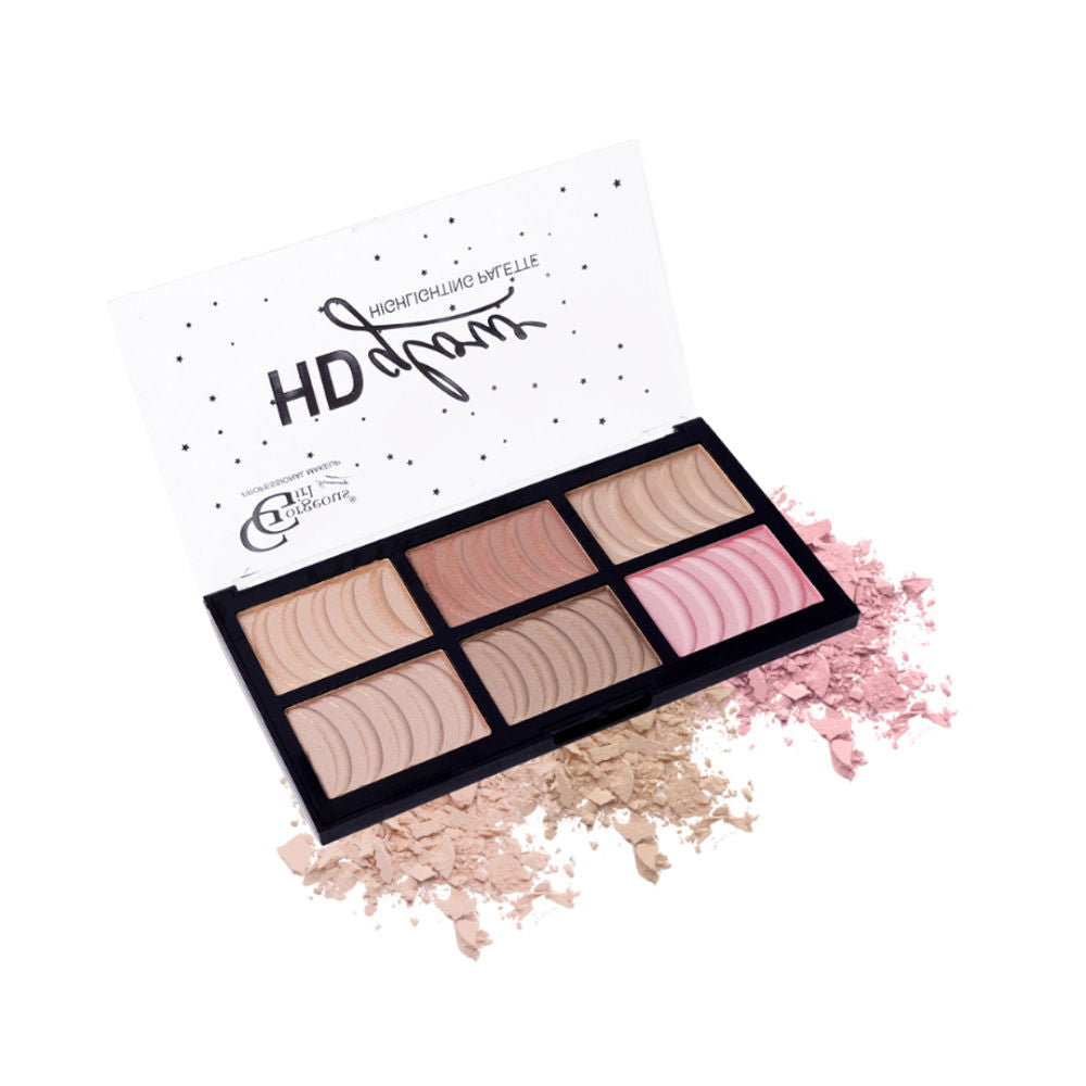 6 Color HD Glow Highlighter, Highly Pigmented & Blendable