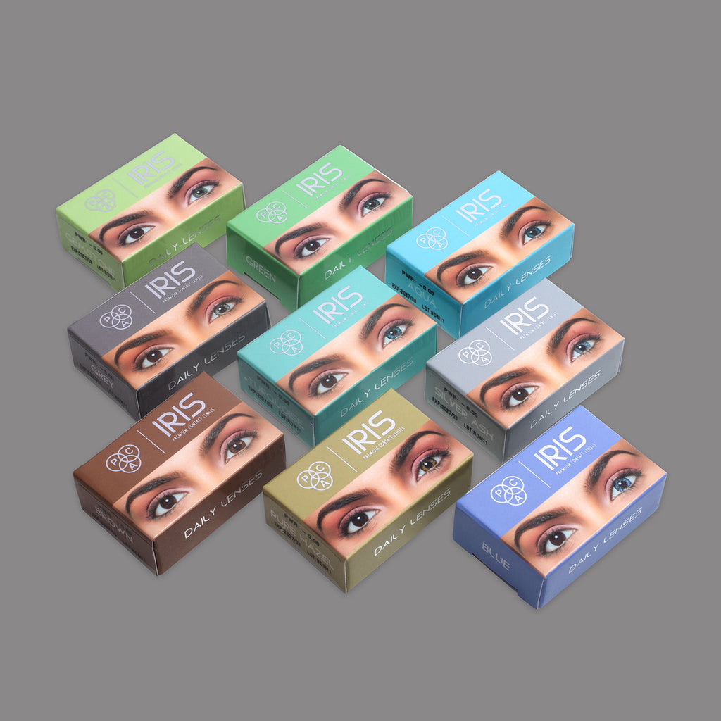 IRIS Premium Contact Lenses Turquoise - Comfortable Natural Looking, 1 Day Wear, Non-Irritating