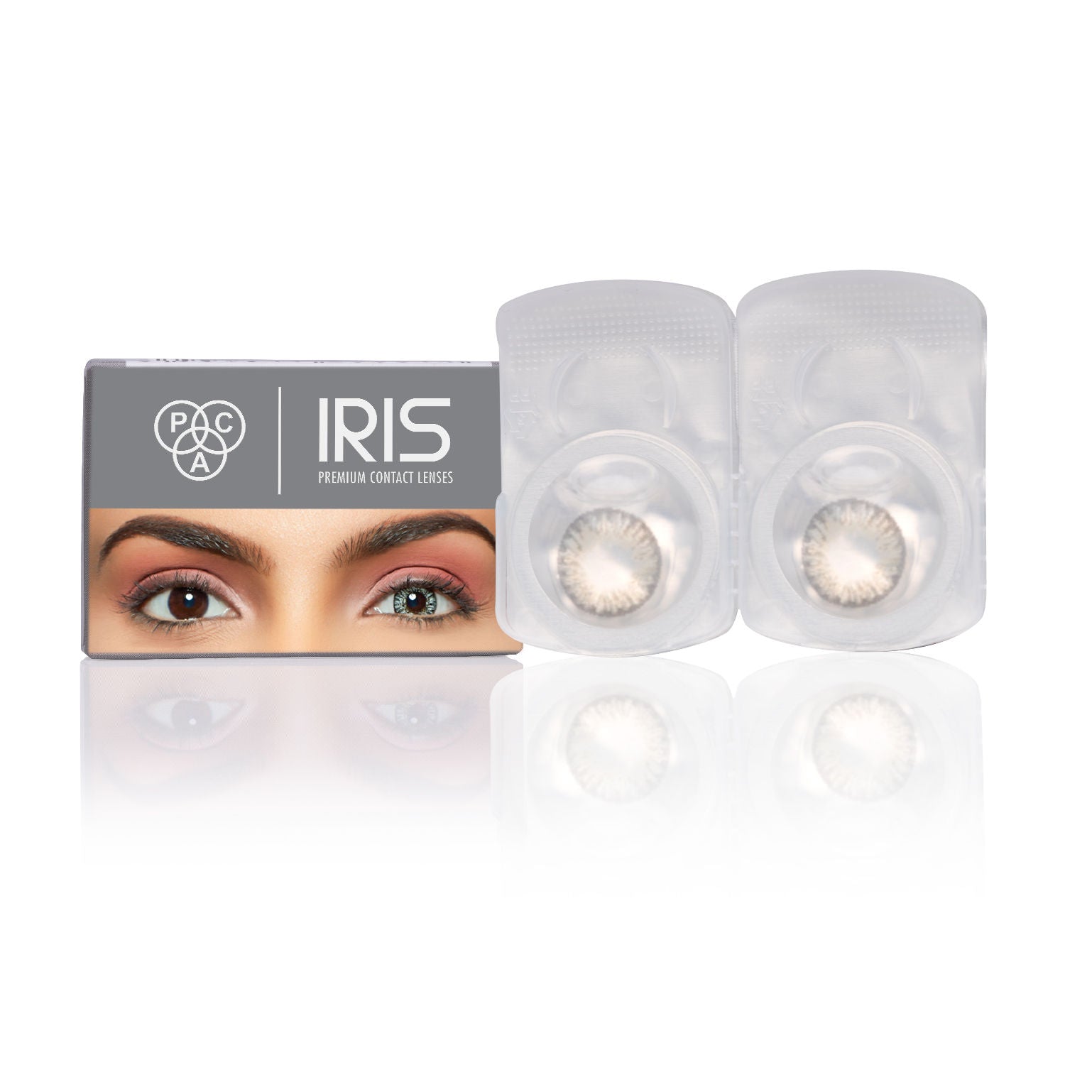 IRIS Premium Contact Lenses Grey - Comfortable Natural Looking, 1 Day Wear, Non-Irritating