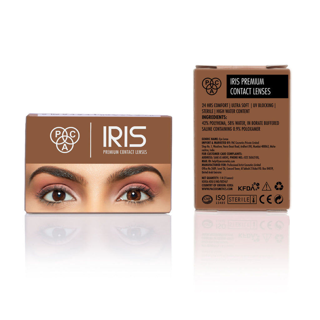 IRIS Premium Contact Lenses Brown - Comfortable Natural Looking, 1 Day Wear, Non-Irritating