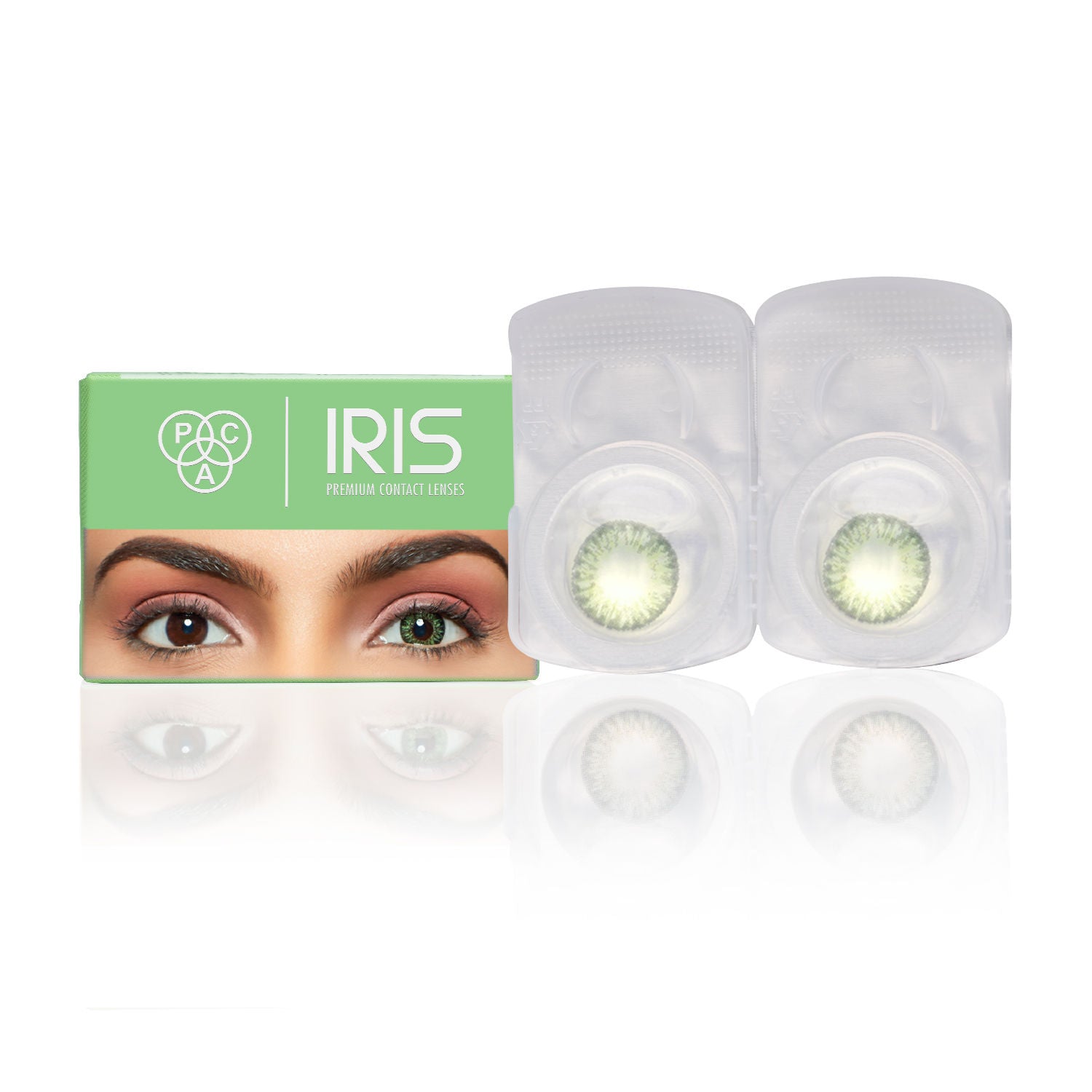 IRIS Premium Contact Lenses Green - Comfortable Natural Looking, 1 Day Wear, Non-Irritating