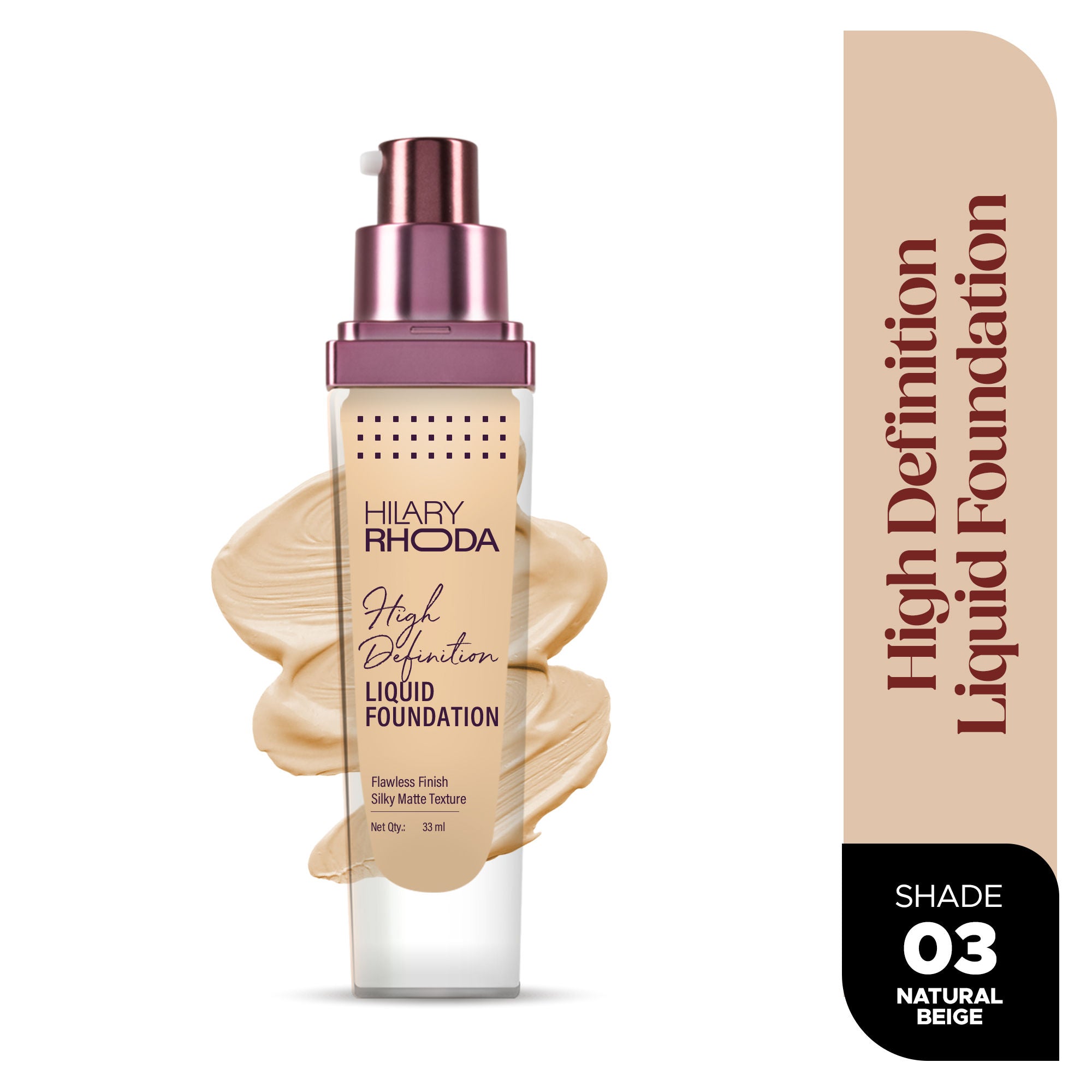 Liquid High Definition Matte Foundation - Natural Beige 03