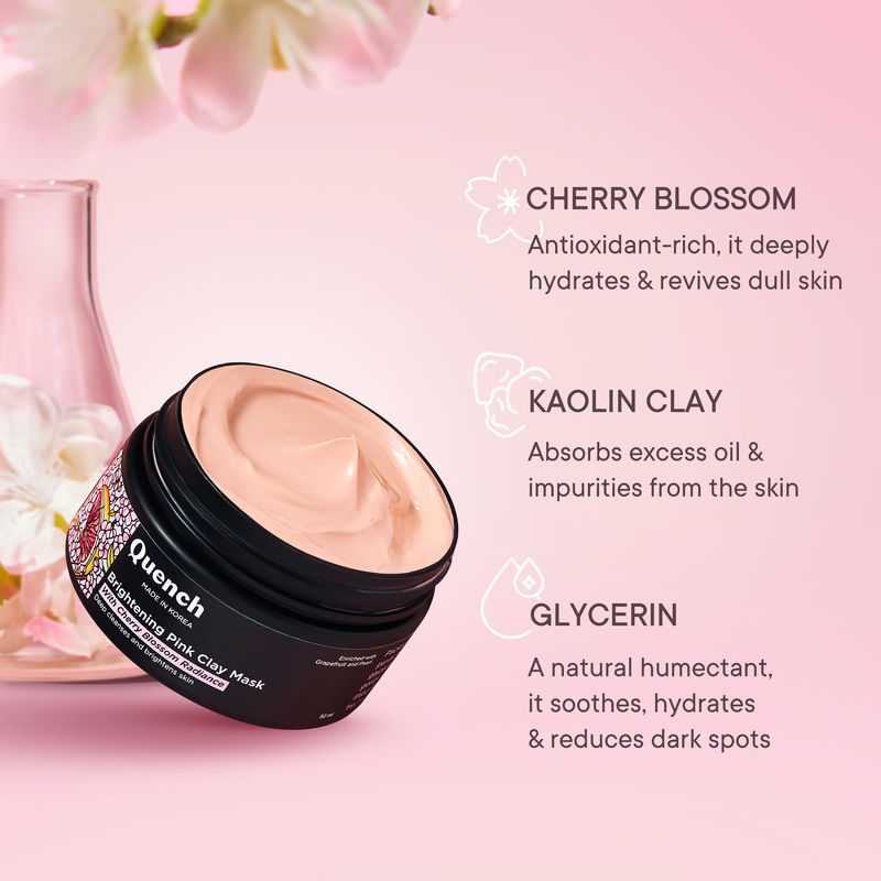 Brightening Pink Clay Mask for Instant Glow & De-Tan