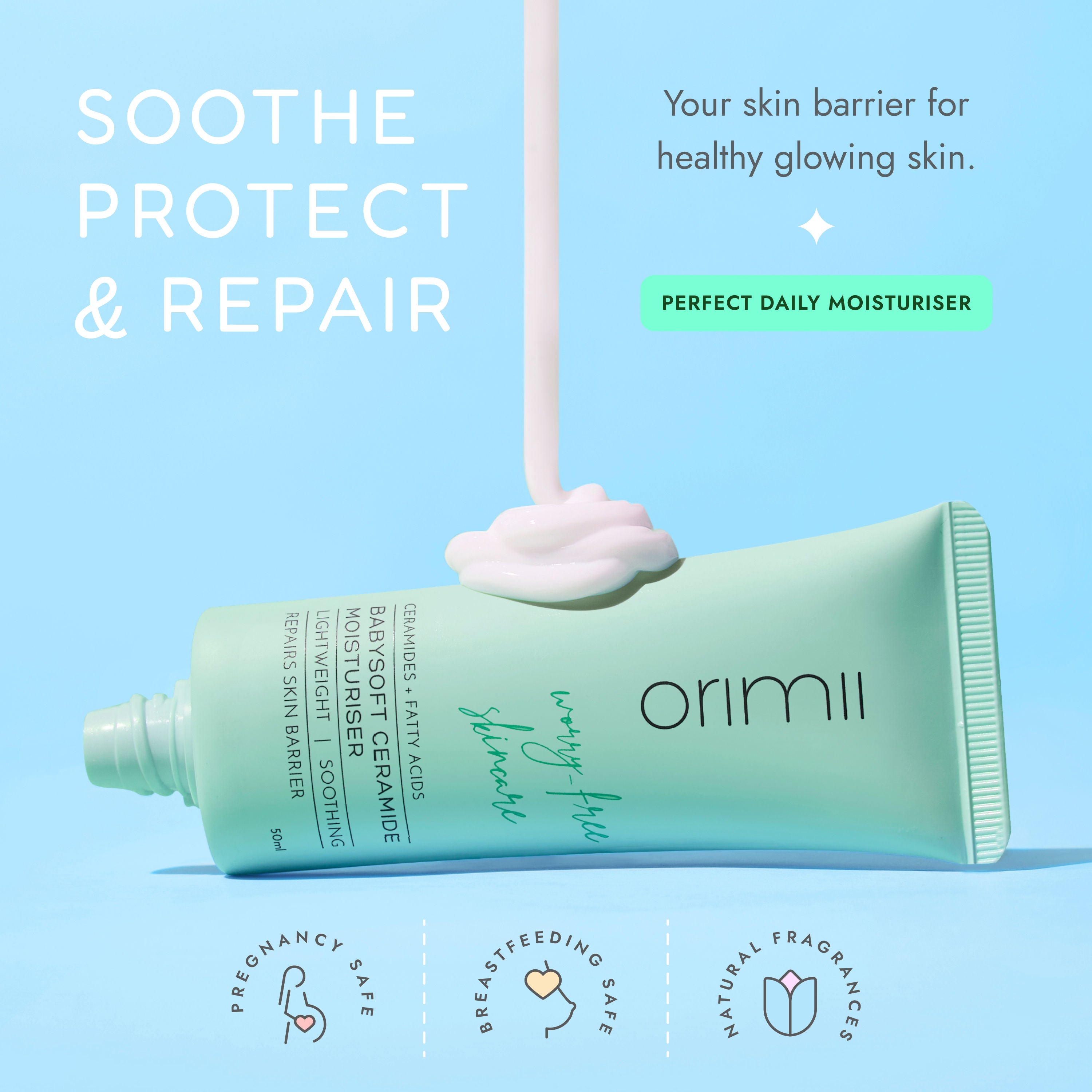 Face Moisturizer with Ceramide For Skin Barrier Repair - Fragrance Free, Non-Comedogenic