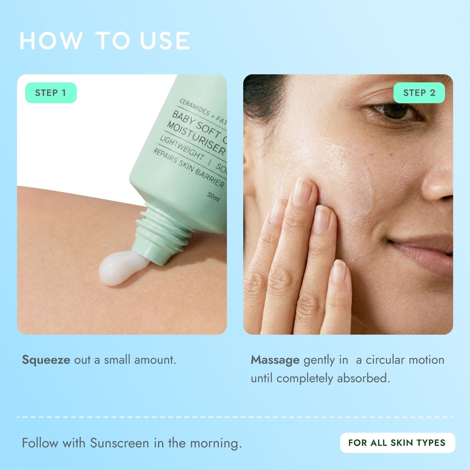 Face Moisturizer with Ceramide For Skin Barrier Repair - Fragrance Free, Non-Comedogenic