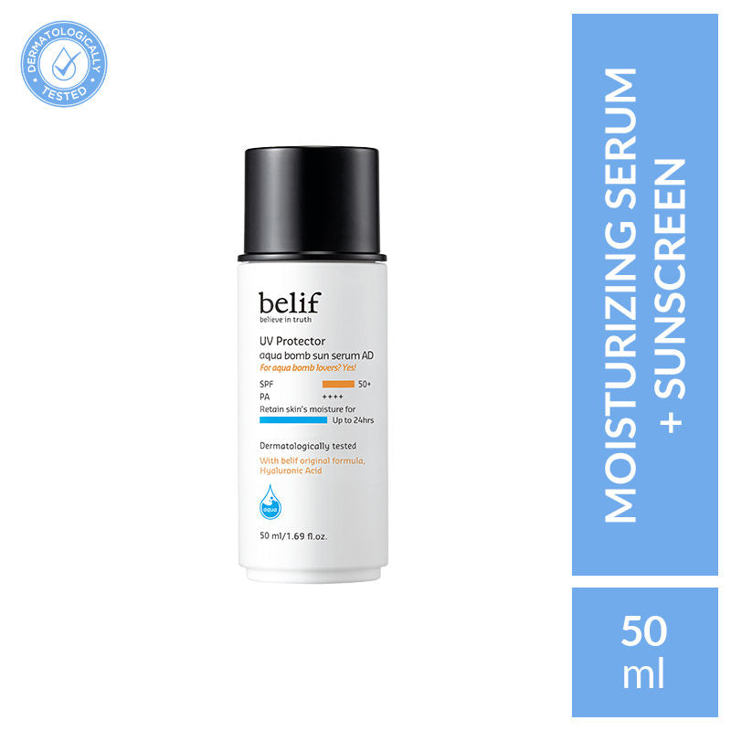 UV Protector Aqua Bomb Vegan Korean Face Sunscreen Serum SPF50+ with Niacinamide,No White Cast