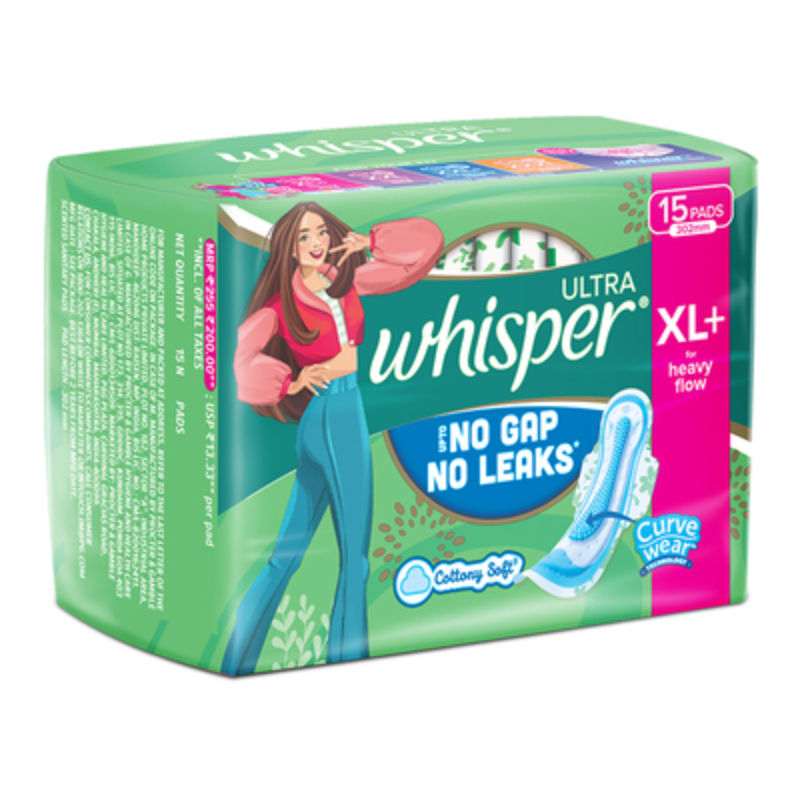 Ultra Upto No Gap No Leaks Sanitary Pads, 15 XL+ Pads, For Heavy Flow Protection