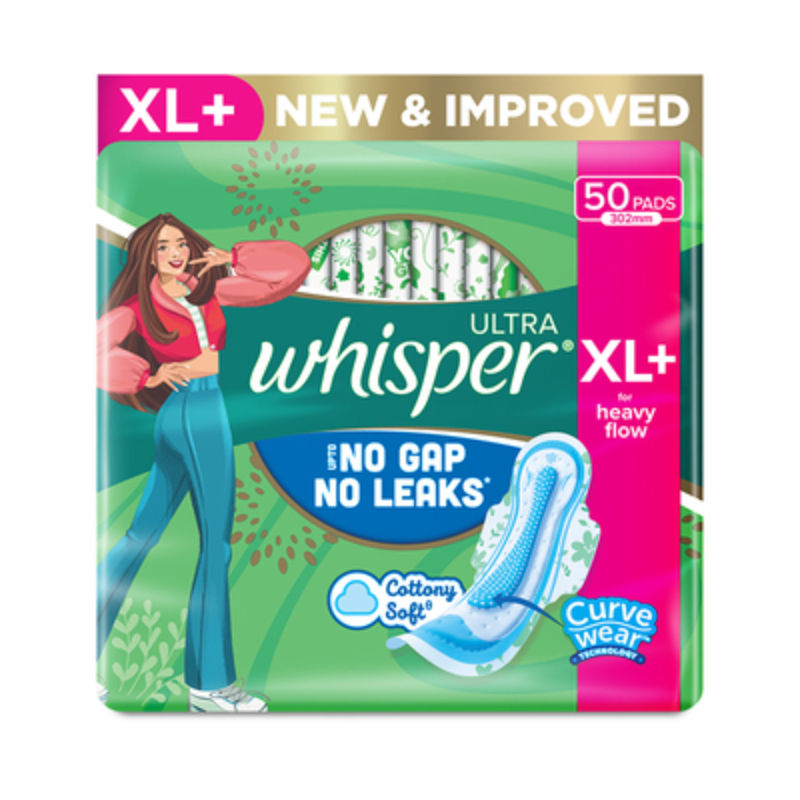 Ultra Upto No Gap No Leaks Sanitary Pads, 50 XL+ Pads, For Heavy Flow Protection
