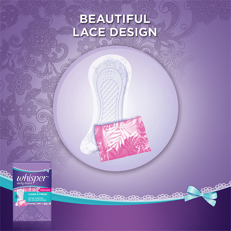 Clean and Fresh Daily Liners, 40 panty liners for women - Pack of 1