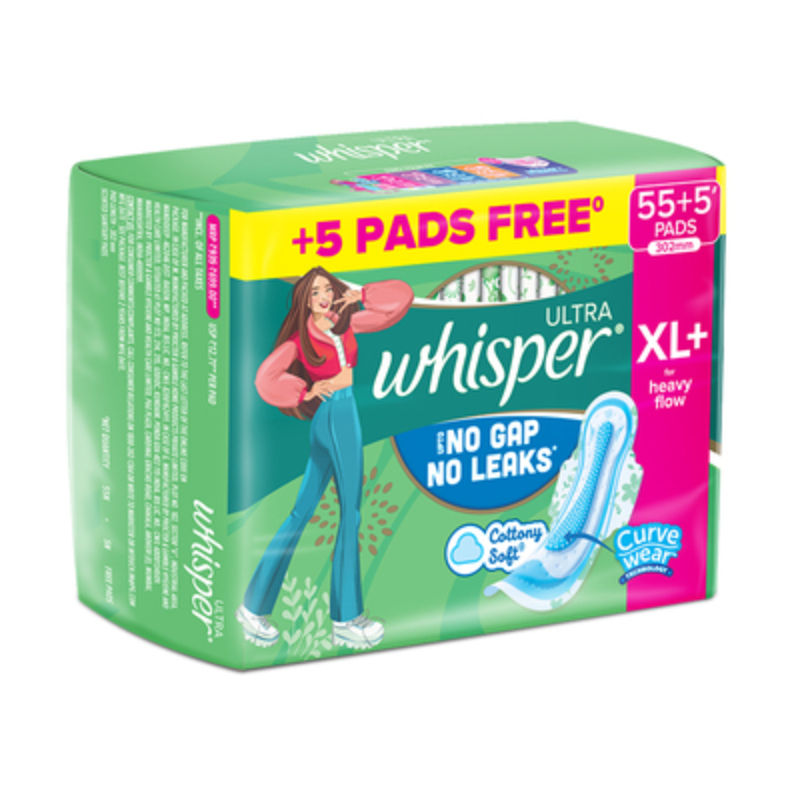 Ultra Upto No Gap No Leaks Sanitary Pads, 60 XL+ Pads, For Heavy Flow Protection