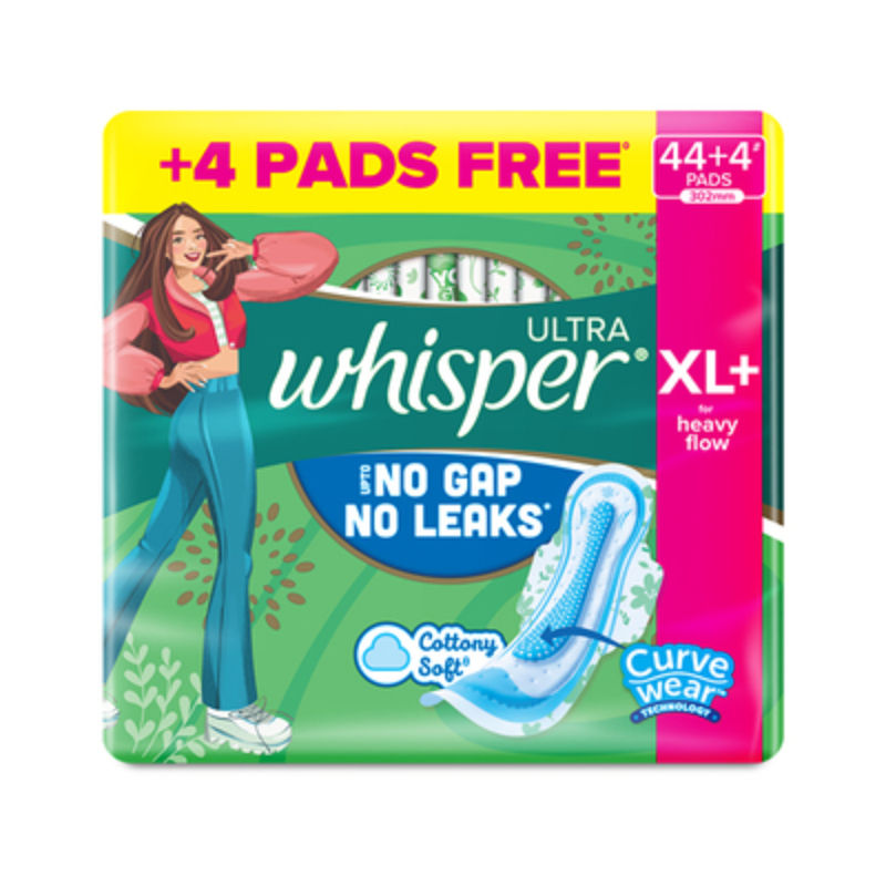 Ultra Upto No Gap No Leaks Sanitary Pads, 48 XL+ Pads, For Heavy Flow Protection