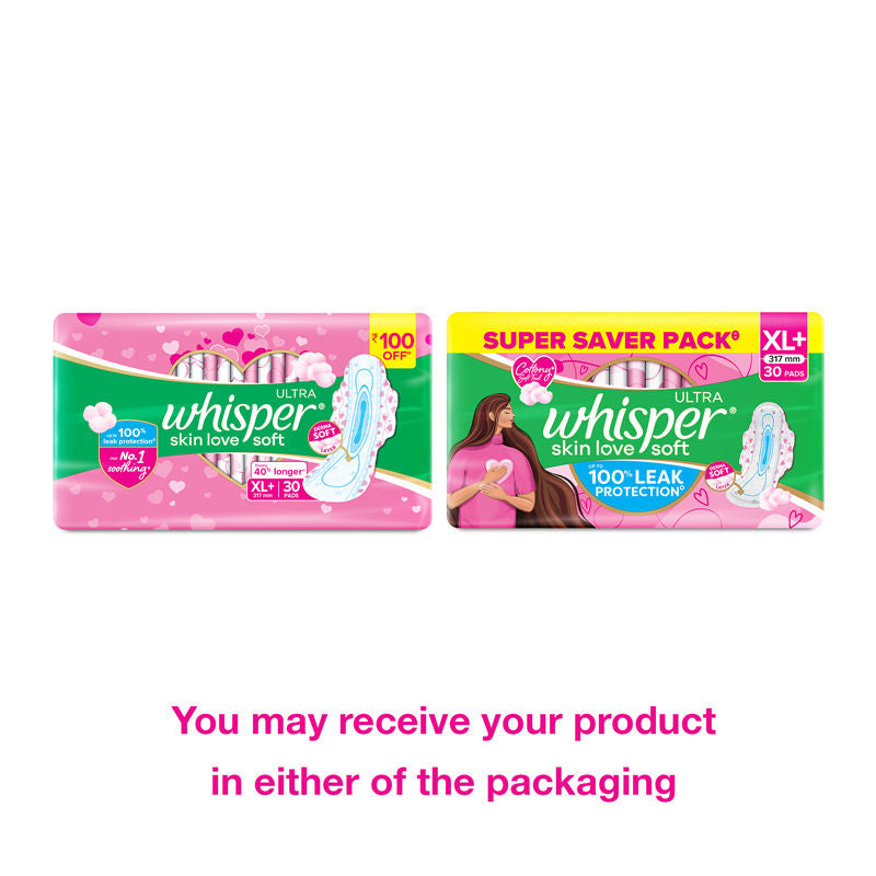 Ultra Skinlove Soft Sanitary Pads For Women,30 Thin Pads-Xl+,Our #1 Softness,Irritation Free