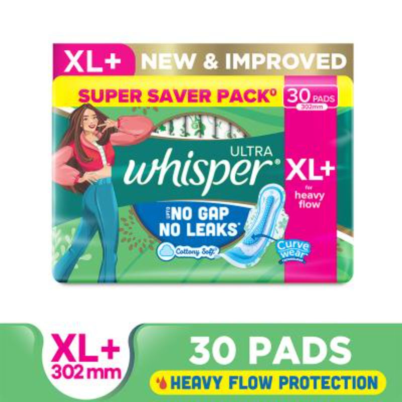 Ultra Upto No Gap No Leaks Sanitary Pads, 30 XL+ Pads, For Heavy Flow Protection