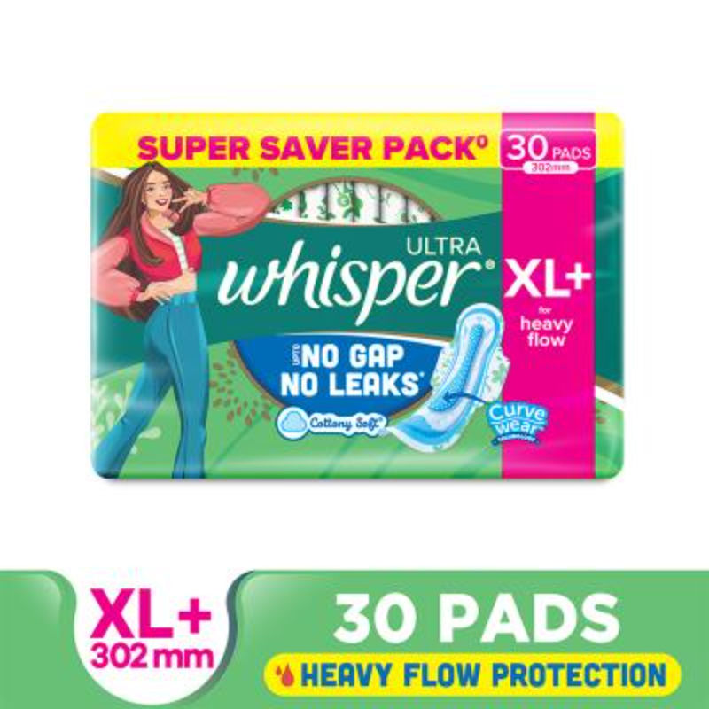 Ultra Upto No Gap No Leaks Sanitary Pads, 30 XL+ Pads, For Heavy Flow Protection