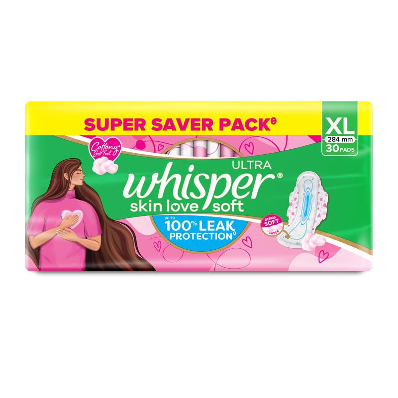 Ultra Skinlove Soft Sanitary Pads For Women,30 Thin Pads-Xl,Our #1 Softness,Irritation Free