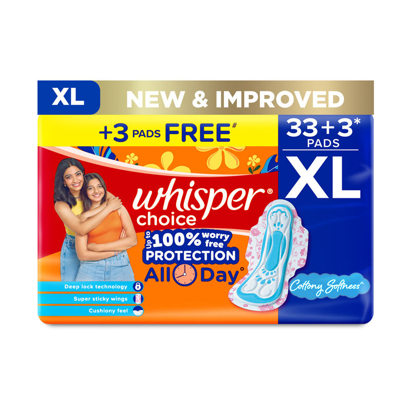 Choice XL, 36 XL Pads for medium to heavy flow, Gives Up to 100% worry-free protection
