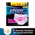 Super Absorbent Period Panty, 6 L-XL Pants, 360 Degree Leakage Protection for Heavy Flow