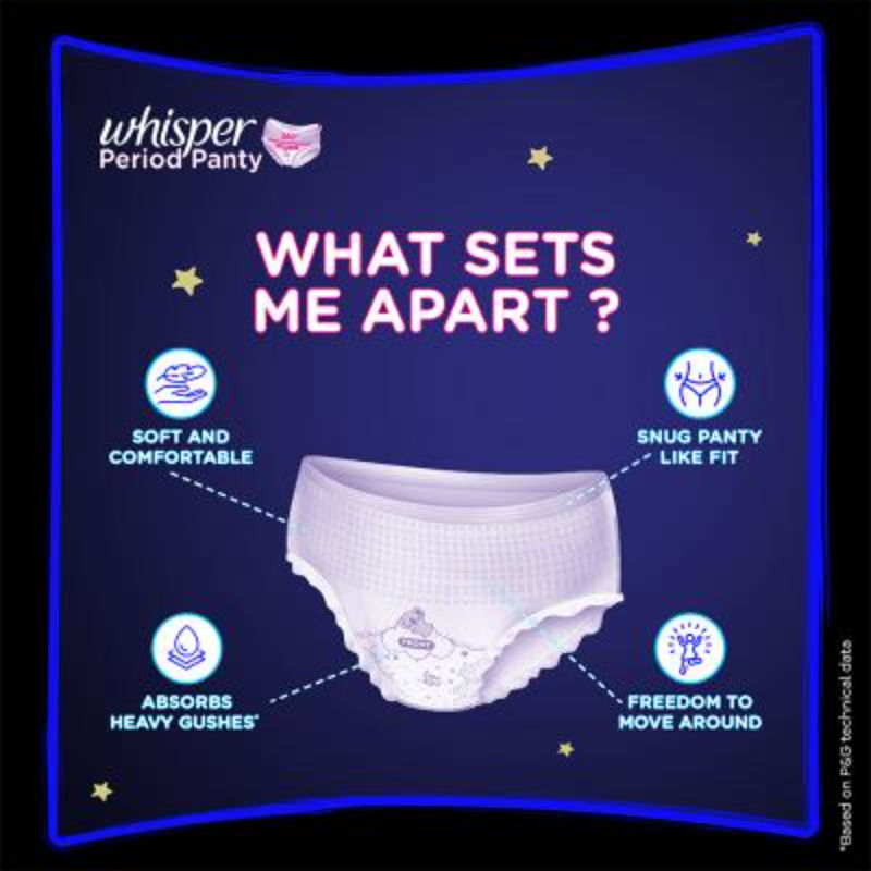Super Absorbent Period Panty, 6 L-XL Pants, 360 Degree Leakage Protection for Heavy Flow
