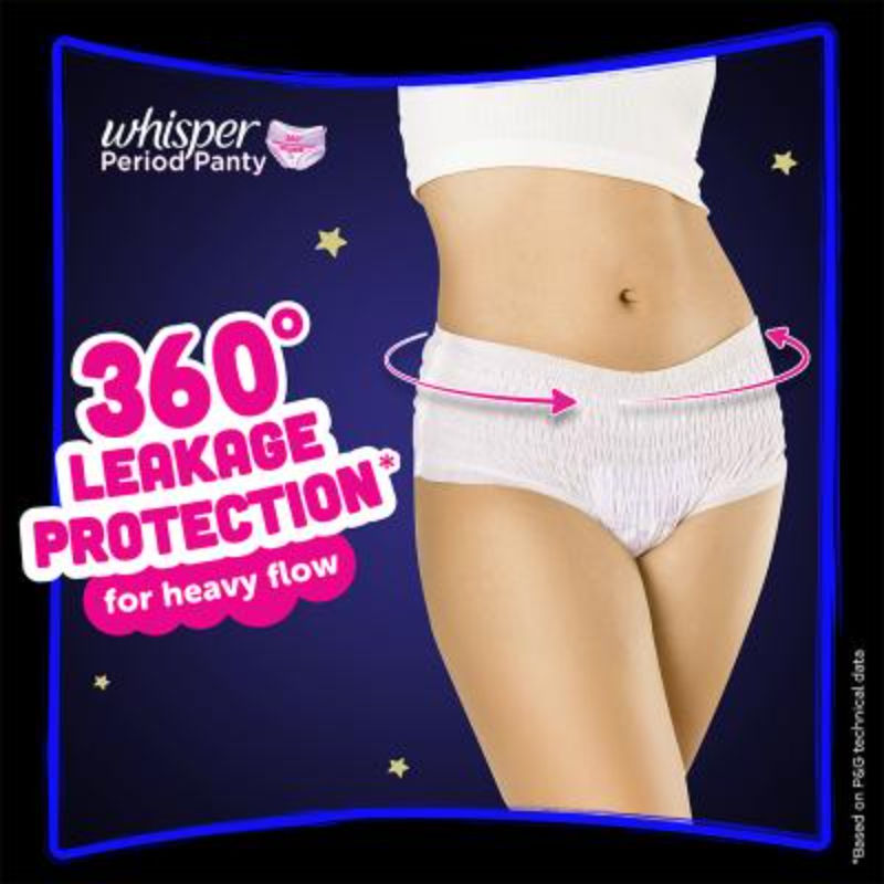 Super Absorbent Period Panty, 18 M-L Pants, 360 Degree Leakage Protection for Heavy Flow