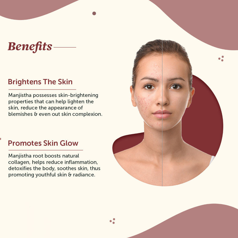 Manjistha Powder for Clean and Glowing Skin with No Artificial Colour and Additives