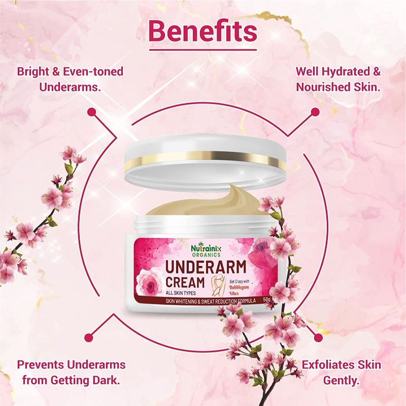 Organics Underarm Cream For All Skin Types Reduce Underarm Irritation