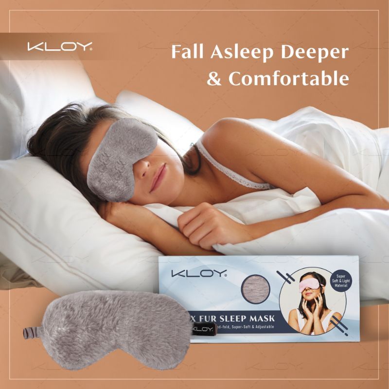 100% Faux Fur Sleep Eye Mask - Grey