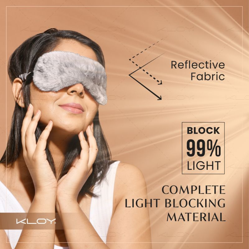 100% Faux Fur Sleep Eye Mask - Grey