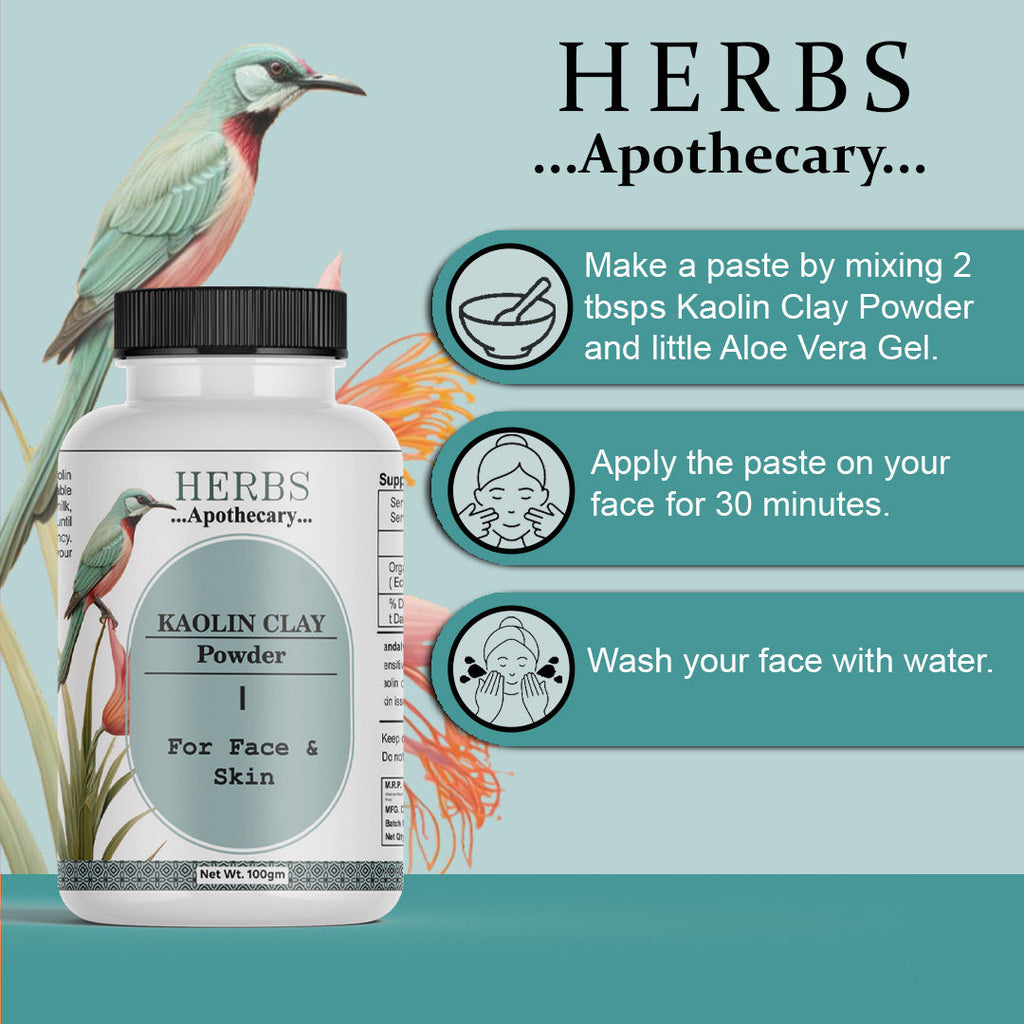 Herbs Apothecary Kaolin Clay Powder For Face And Skins