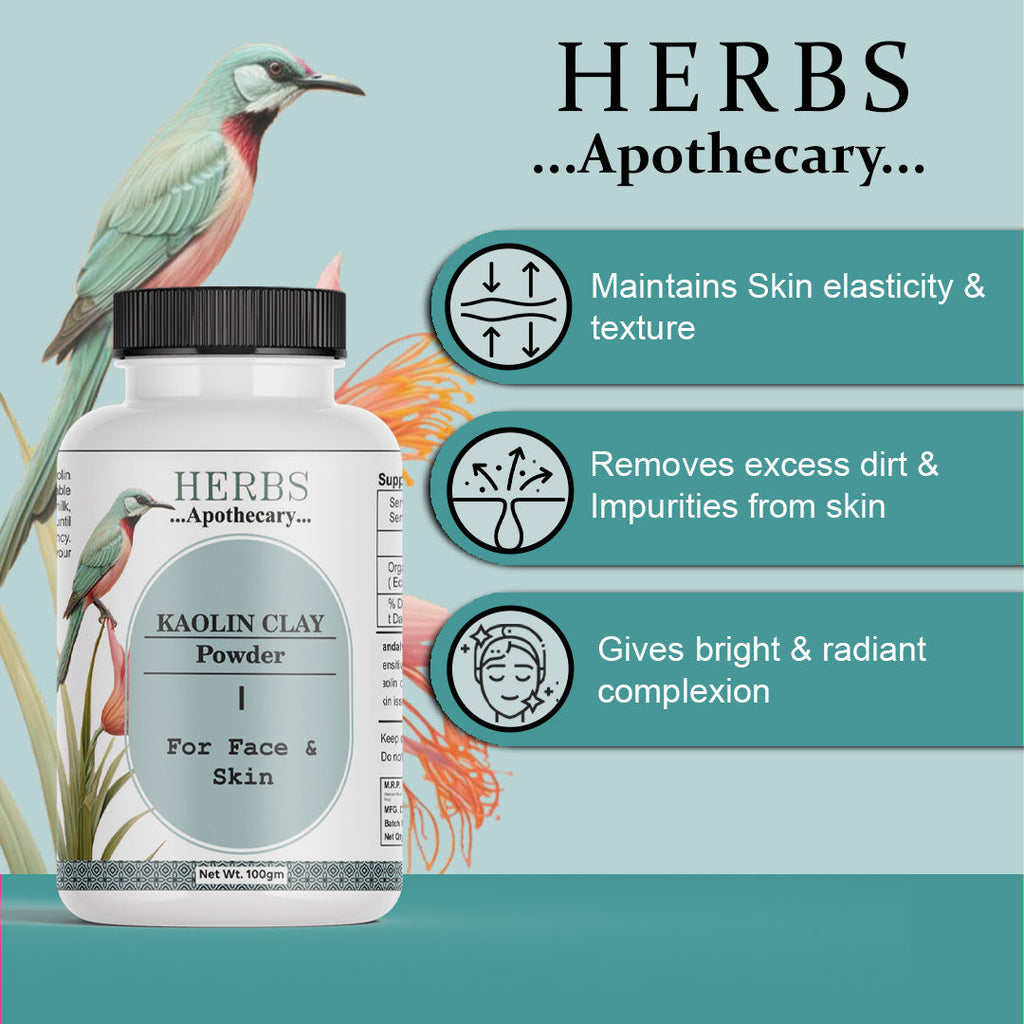 Herbs Apothecary Kaolin Clay Powder For Face And Skins