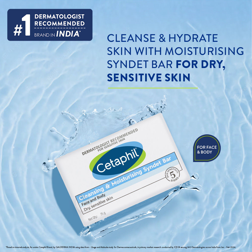 Cleansing & Moisturising Syndet Bar With Shea butter Dermatologist Recommended