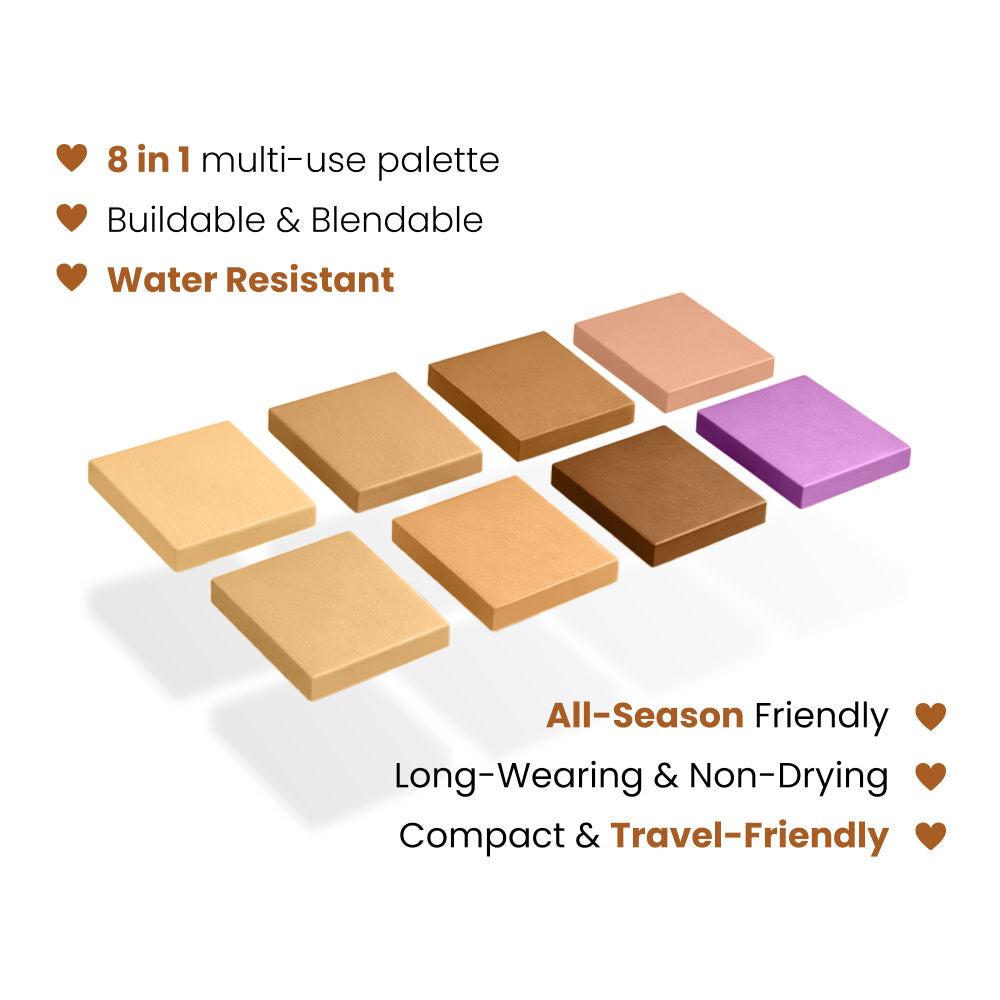 Perfect Cover Concealer Palette, 8 In 1 Conceal, Correct & Contour