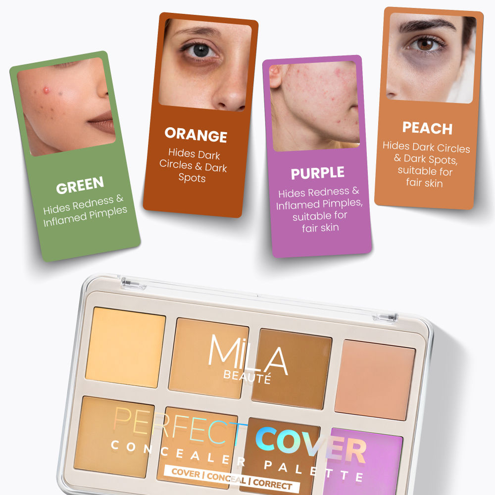 Perfect Cover Concealer Palette, 8 In 1 Conceal, Correct & Contour