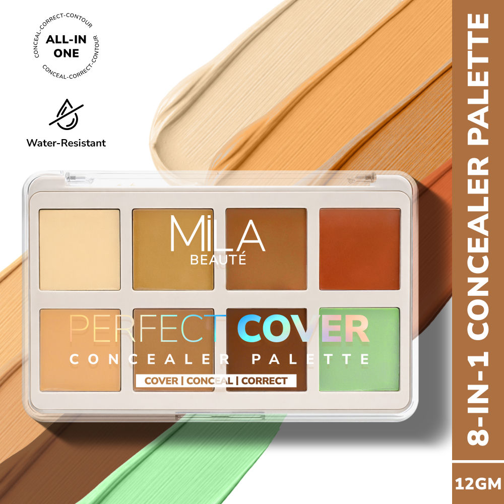Perfect Cover Concealer Palette, 8 In 1 Conceal, Correct & Contour - Medium