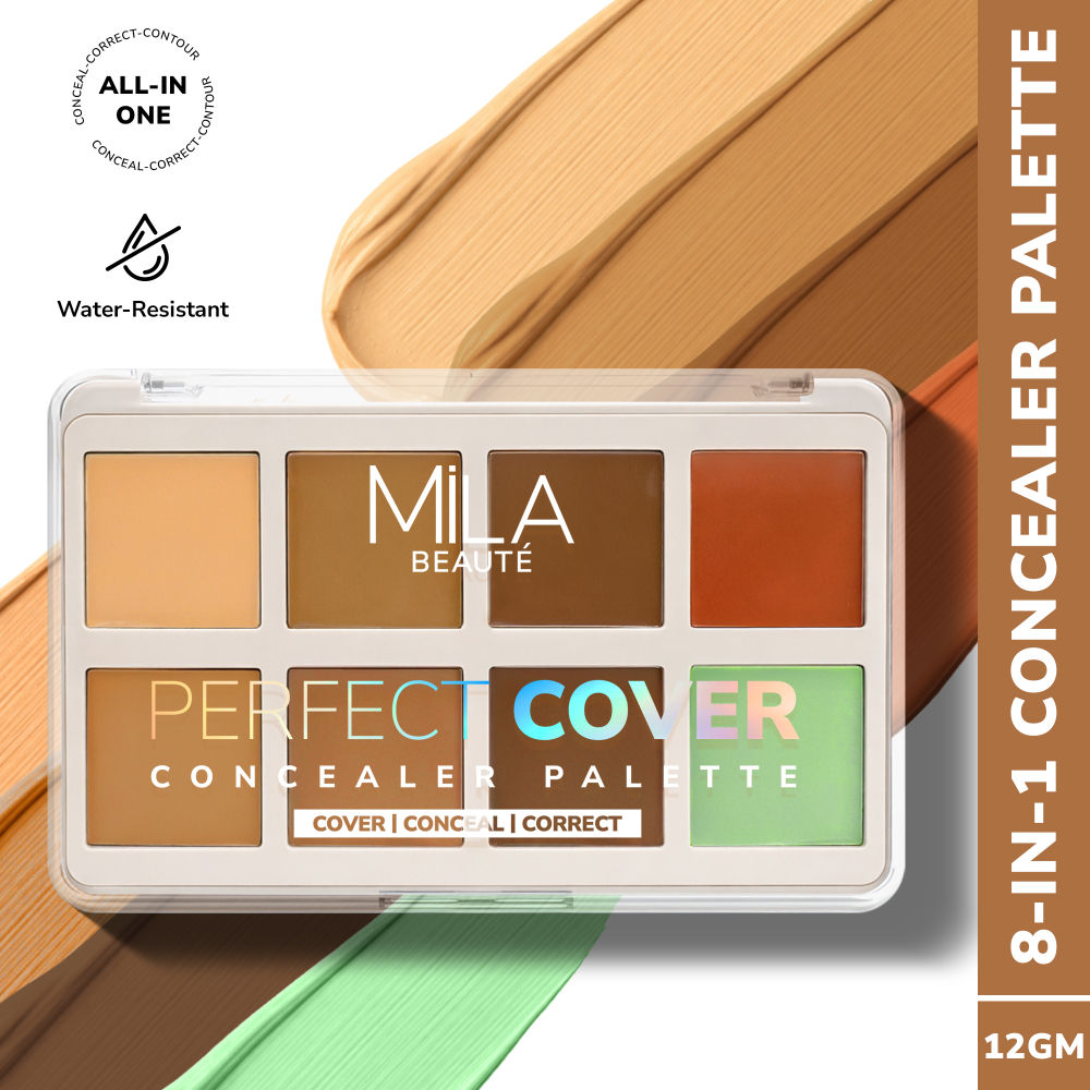 Perfect Cover Concealer Palette, 8 In 1 Conceal, Correct & Contour - Deep
