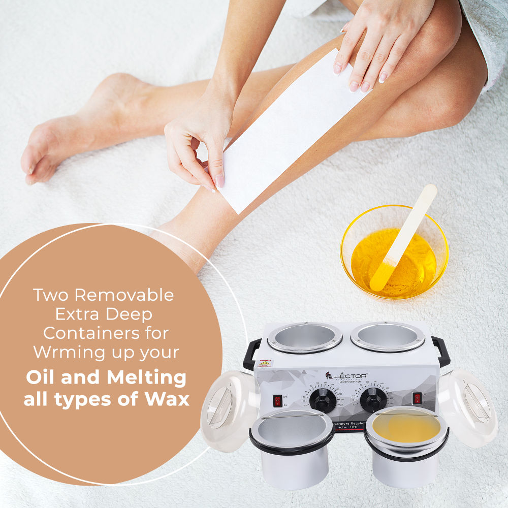 Wax Heater With Temprature Control And Double Pot For Salon & Home Use