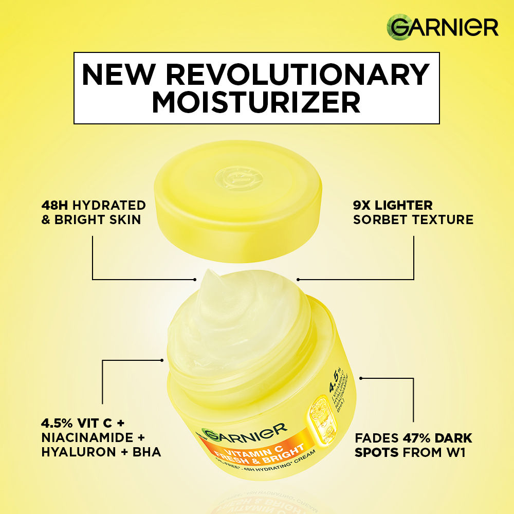 Fresh & Bright Vitamin C Sorbet Moisturizer, 4.5% Vit C, Hyaluronic Acid, Niacinamide