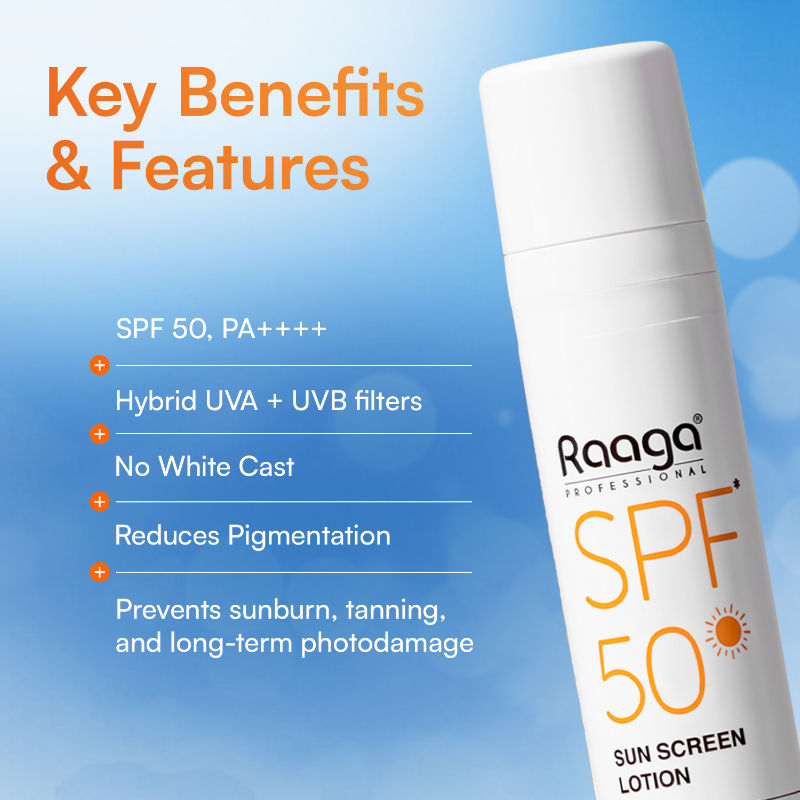 Spf 50 Pa++++ Sunscreen Lotion With Uva + Uvb Protection, All Skin Types, 55 Ml
