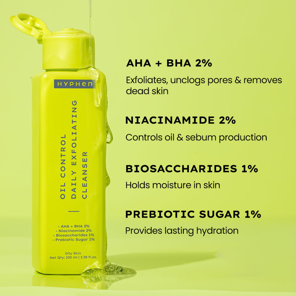 Oil Control Daily Exfoliating Cleanser 2% AHA + BHA Salicylic Acid Face Wash For Oily Skin & Acne