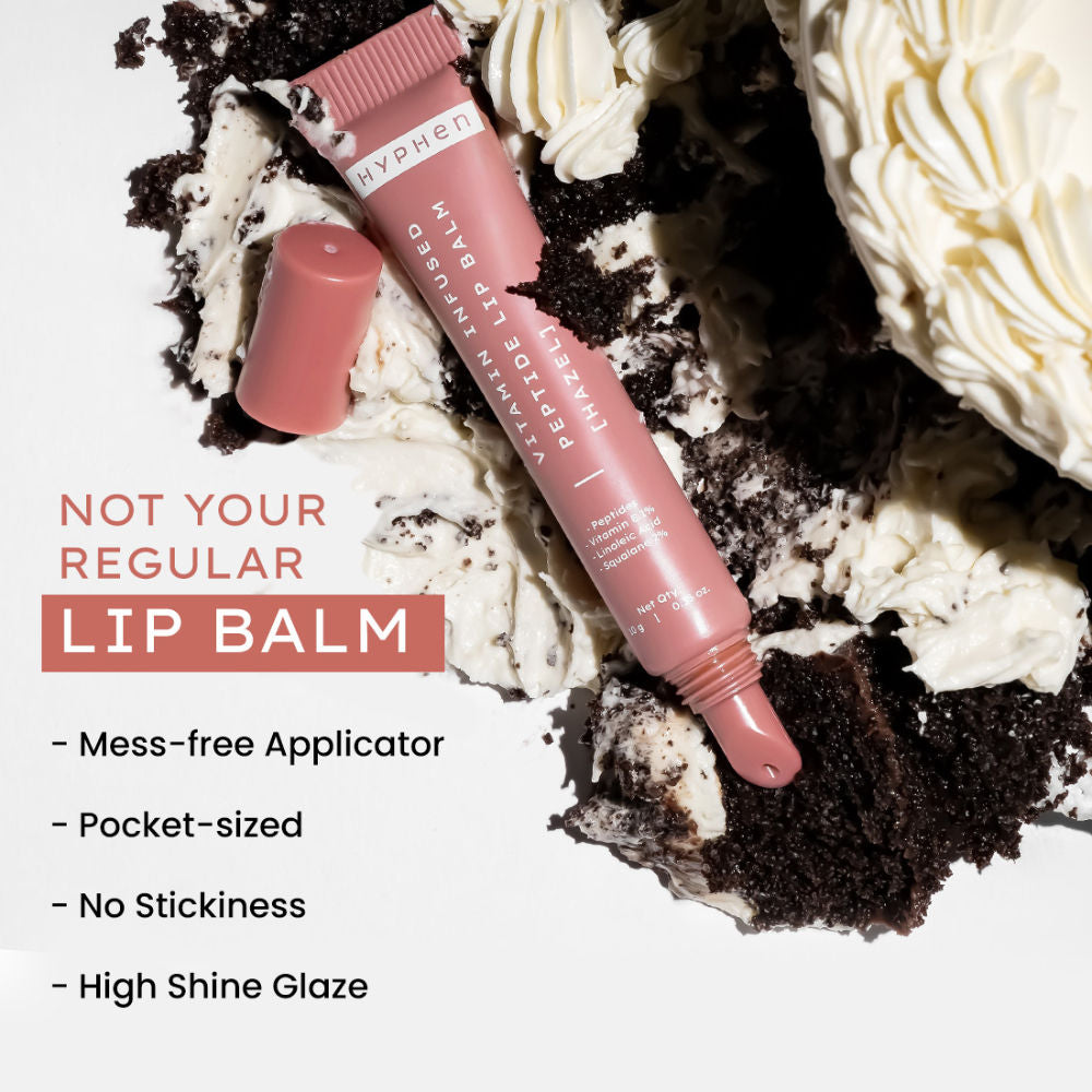 Tinted Lip Balm - Hazel, 1% Vit E, 2% Squalane & Peptides, Brightens, Moisturizes Dry Lips