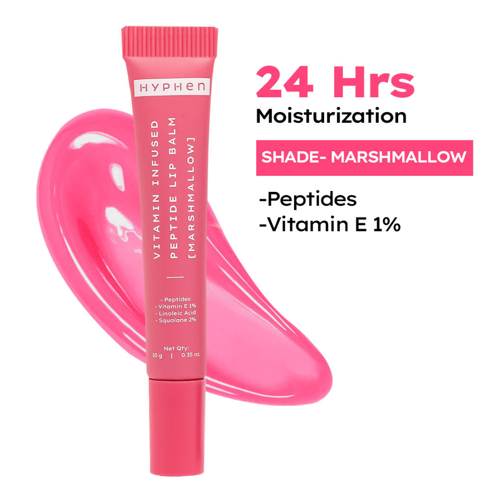 Tinted Lip Balm - Marshmallow, 1% Vit E, 2% Squalane & Peptides, Brightens & Moisturizes